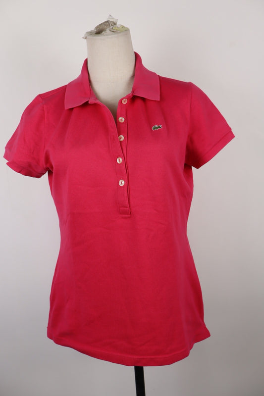 LACOSTE POLO MAGLIA DONNA COTONE TG. 44 WOMAN COTTON SHIRT CASUAL VINTAGE LOGO