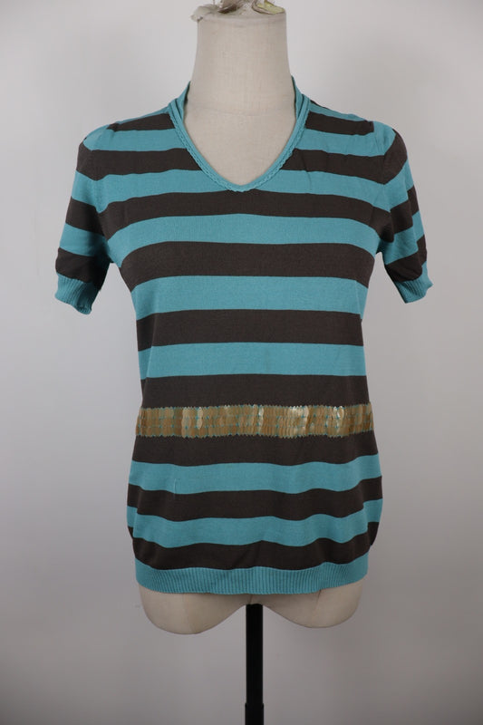 LES COPAINS JEANS MAGLIA MANICA A 3/4 DONNA TG. 46 WOMAN CASUAL VINTAGE T-SHIRT
