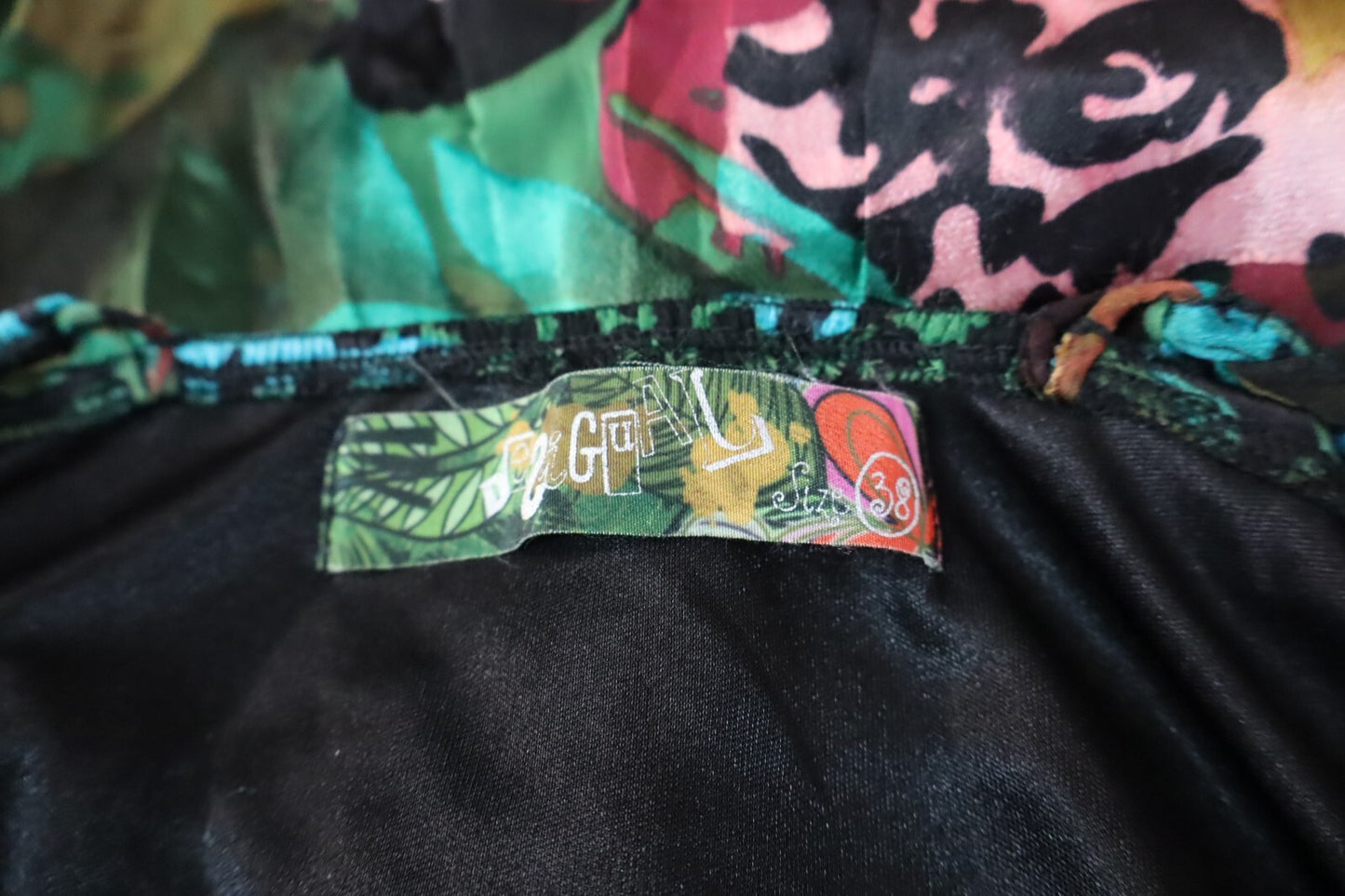 DESIGUAL VESTITO ABITO A BRETELLE DONNA TG. 38 WOMAN CASUAL VINTAGE DRESS FIOCCO