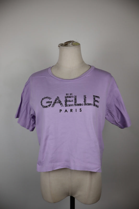 GAELLE PARIS MAGLIA DONNA TG. 1 WOMAN CASUAL VINTAGE T-SHIRT COTONE MANICA CORTA
