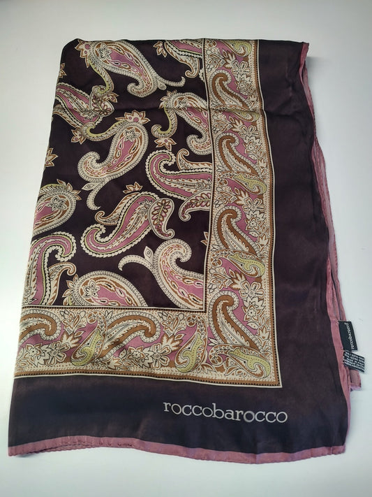 ROCCOBAROCCO FOULARD 100% SILK SETA SCARVES SCARF RECTANGLE MADE ITALY