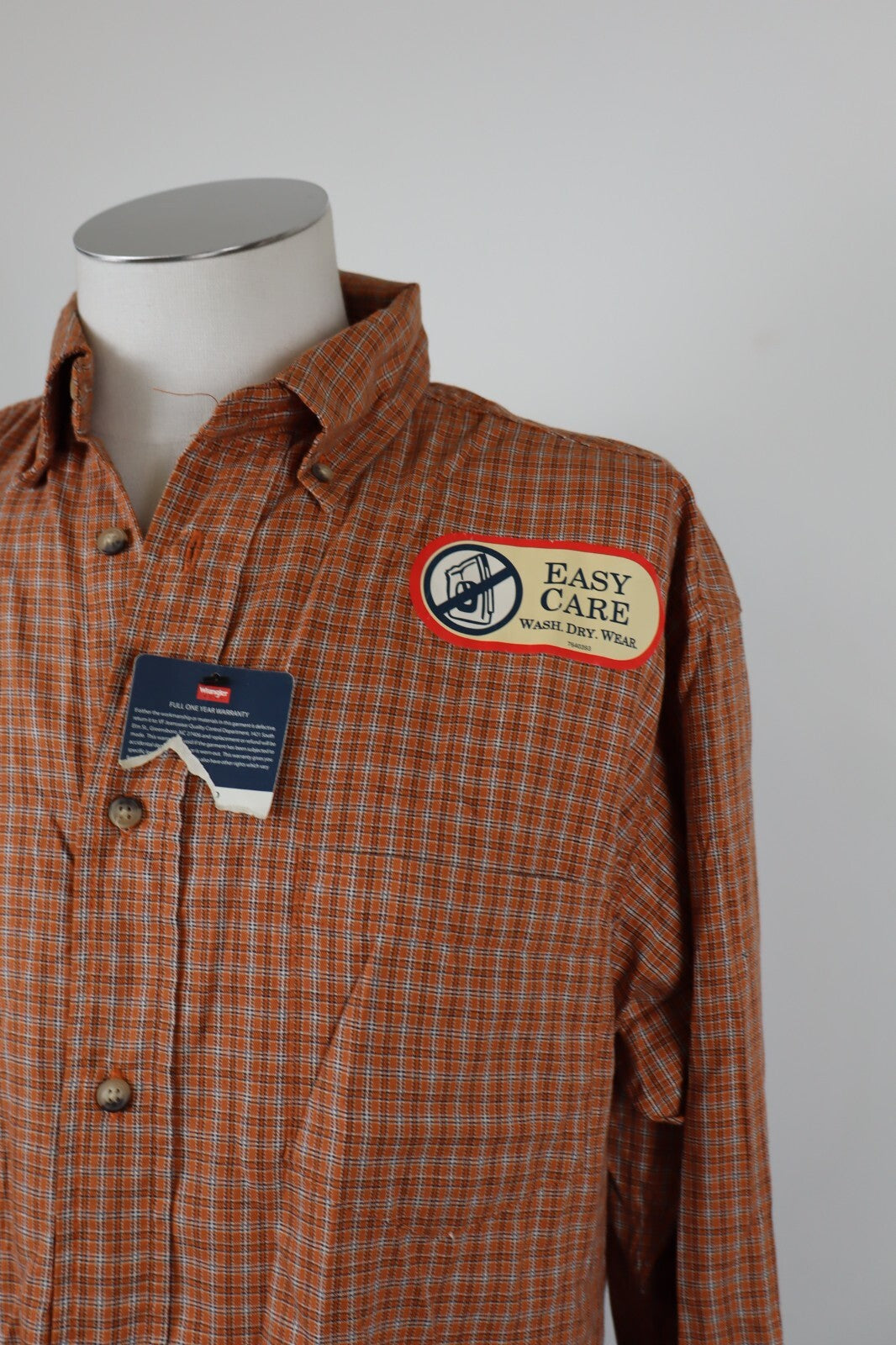 WRANGLER CAMICIA UOMO TG. M MAN CASUAL VINTAGE SHIRT COTONE COTTON CON TAG