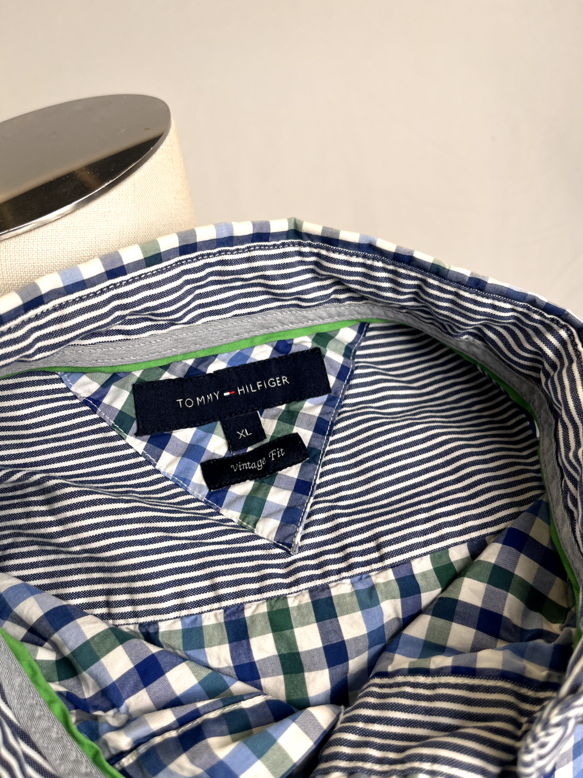 TOMMY HILFIGER CAMICIA UOMO TG. XL MAN CASUAL SHIRT VINTAGE SHIRT COTONE COTTON