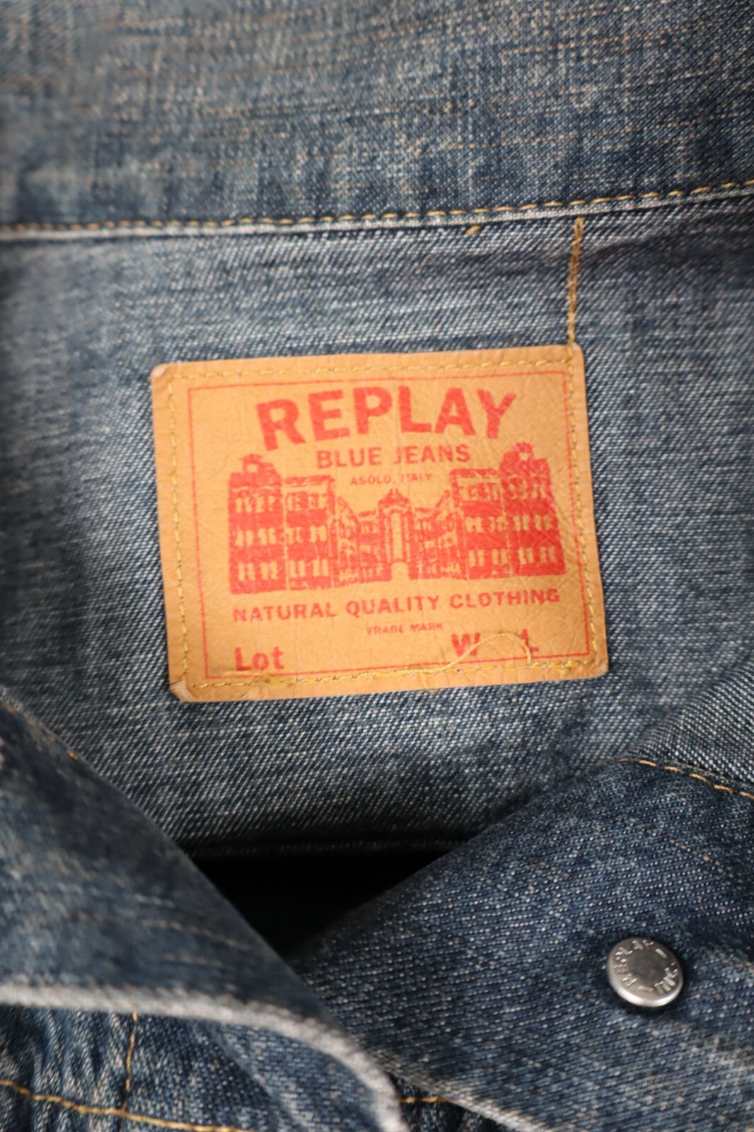 REPLAY GIUBBINO JEANS DENIM DONNA Tg L WOMEN CASUAL VINTAGE JACKET COTONE