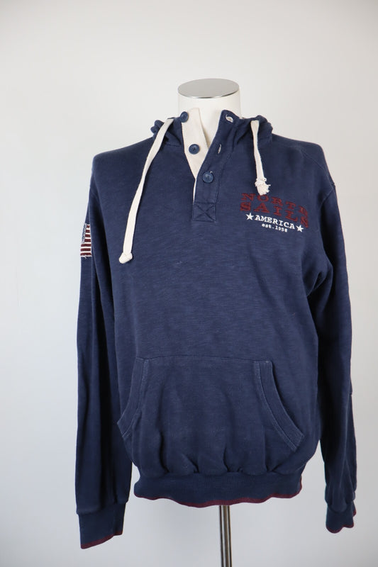 NORTH SAILS FELPA CAPPUCCIO UOMO Tg M MAN SPORT SWEATSHIRT VINTAGE CASUAL COTONE