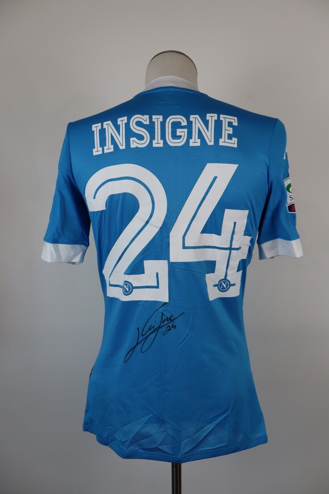 KAPPA NAPOLI INSIGNE N 24 MAGLIA CALCIO UOMO M SHIRT SOCCER AUTOGRAFATA JERSEY