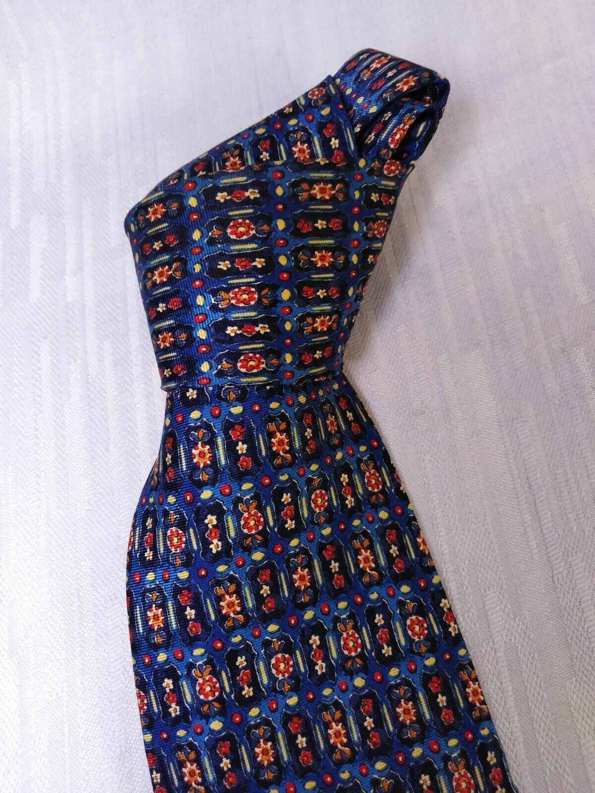 ETON BLUES 100%  SILK TIE SETA CRAVATTA NECKTIE MADE IN ITALY