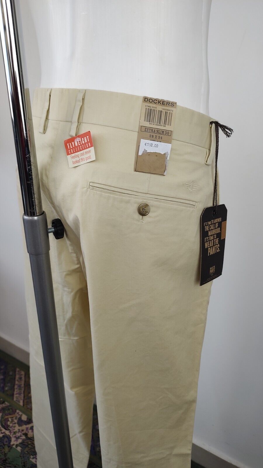DOCKERS PANTALONE CASUAL UOMO TG 38 MAN VINTAGE PANTS COTONE CON TAG