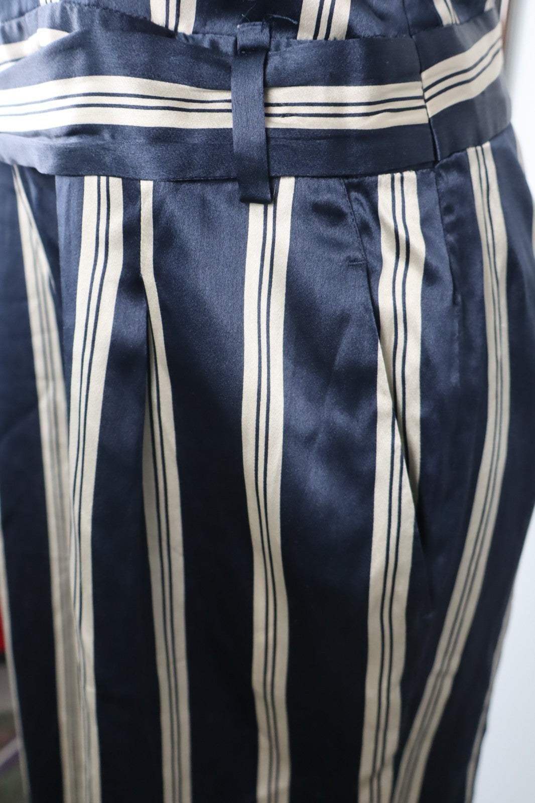 LIU JO COMPLETO DONNA PANTALONE Tg. 42 SALOPETTE ONE PIECE VINTAGE CINTURA SETA
