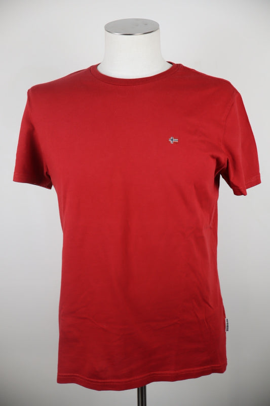 NAPAPIJRI MAGLIA COTONE UOMO TG. S MAN T- SHIRT CASUAL VINTAGE COTTON LOGO ROSSO