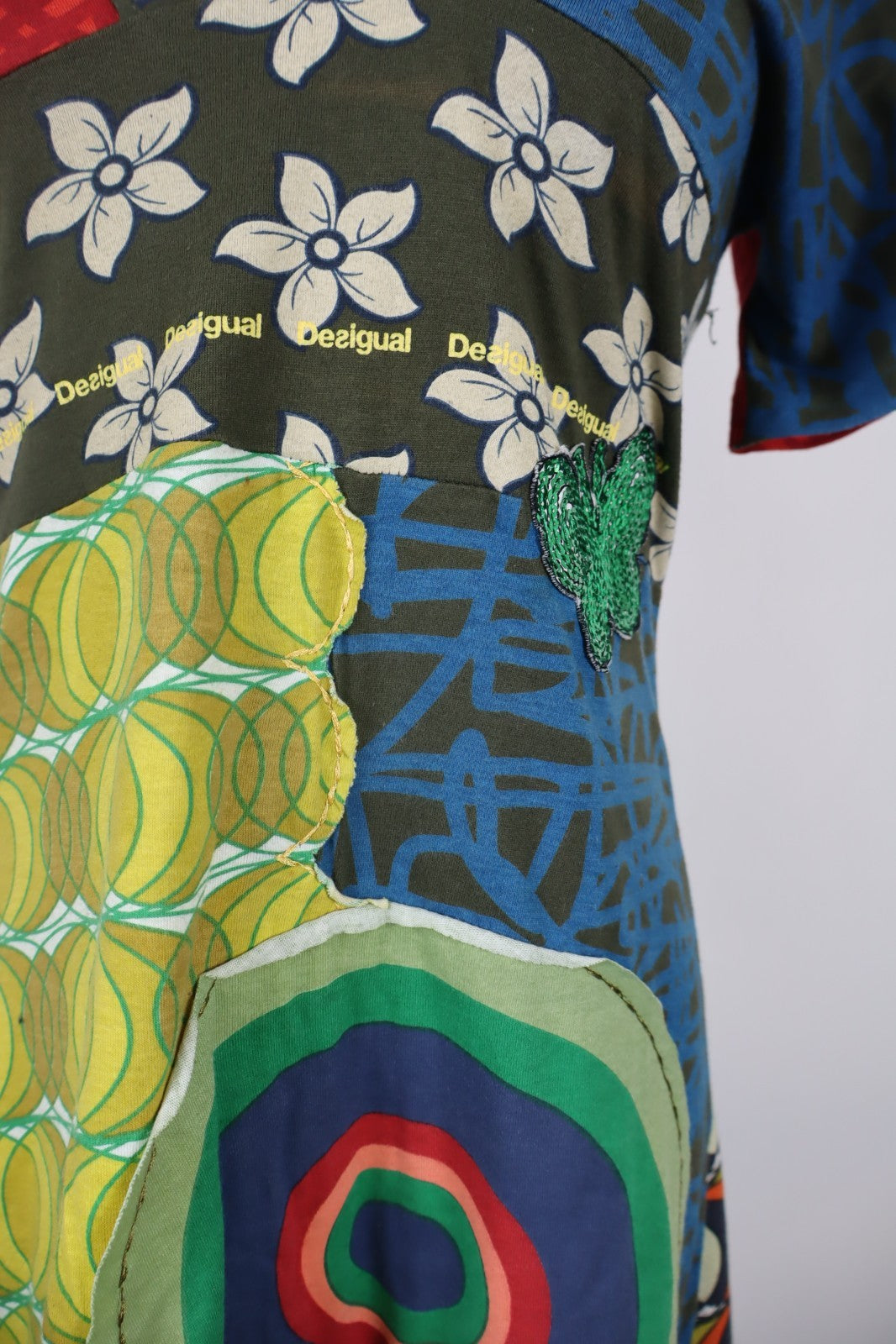 DESIGUAL VESTITO DONNA TG. M WOMAN CASUAL VINTAGE DRESS COTONE