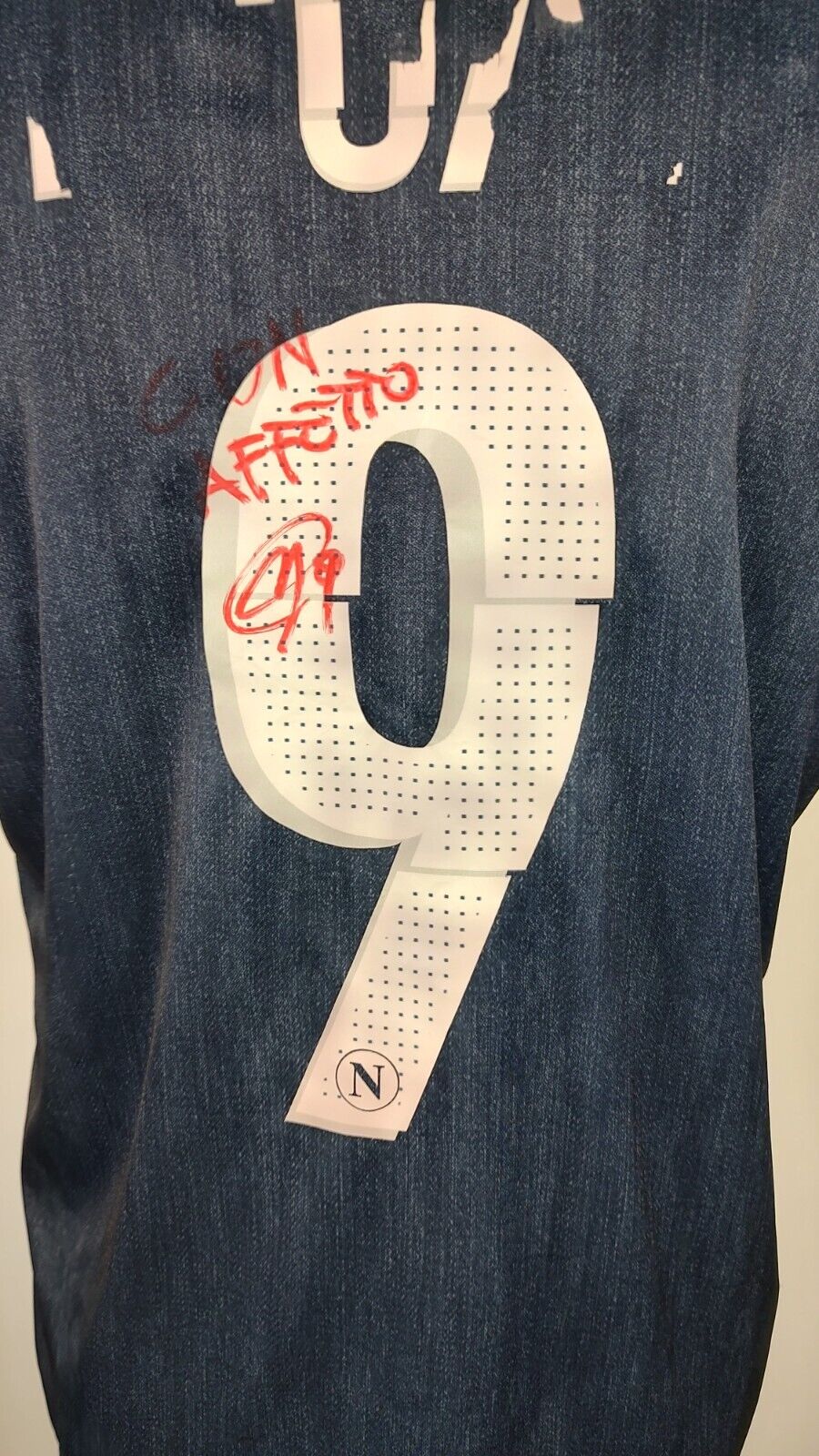 MACRON NAPOLI MAGLIA CALCIO UOMO Tg M SOCCER JERSEY VINTAGE 9 HIGUAIN AUTOGRAFO