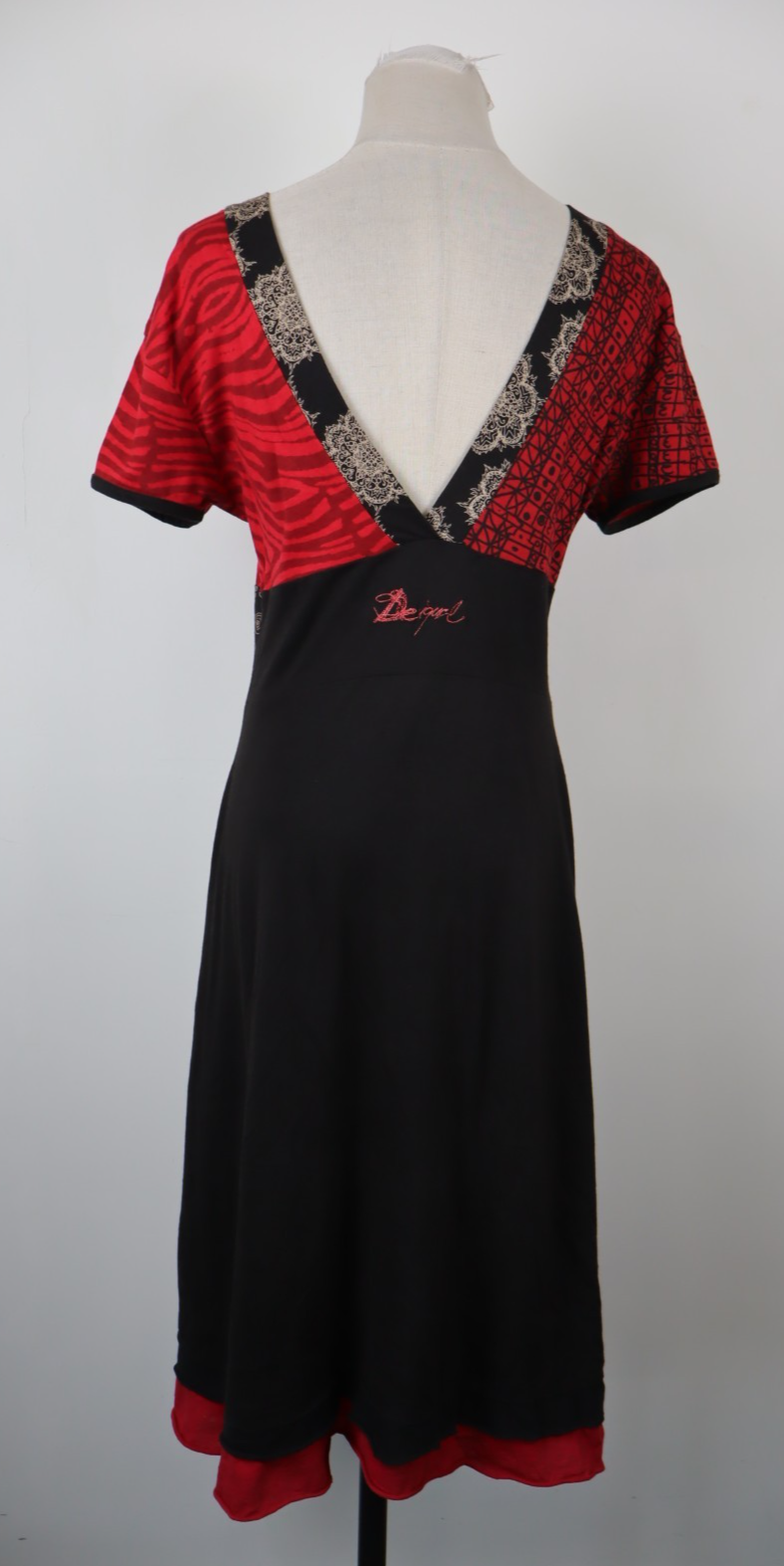 DESIGUAL  VESTITO ABITO DONNA TG.  L  SHORT WOMAN CASUAL VINTAGE DRESS
