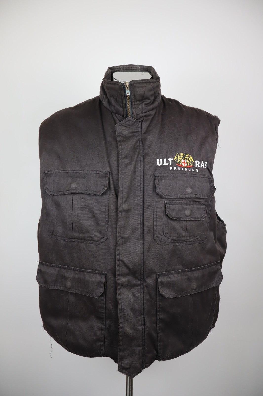 VEST GIUBBINO SMANICATO GILET UOMO TG 2XL MAN VINTAGE JACKET ULTRAS FRIBURGO