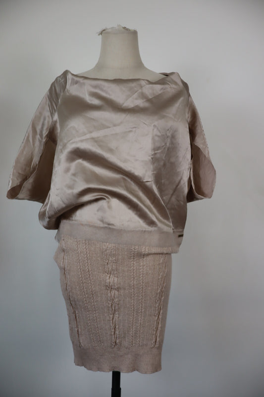LIU JO MILANO VESTITO DONNA TG 42  WOMAN CASUAL VINTAGE DRESS ABITO SETA