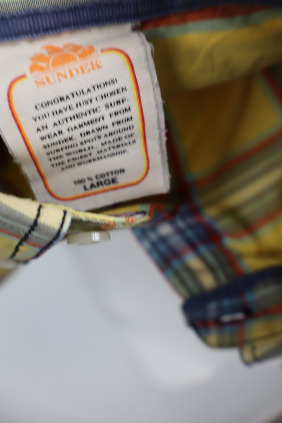 SUNDEK CAMICIA UOMO TG. L MAN CASUAL VINTAGE SHIRT COTONE COTTON LOGO
