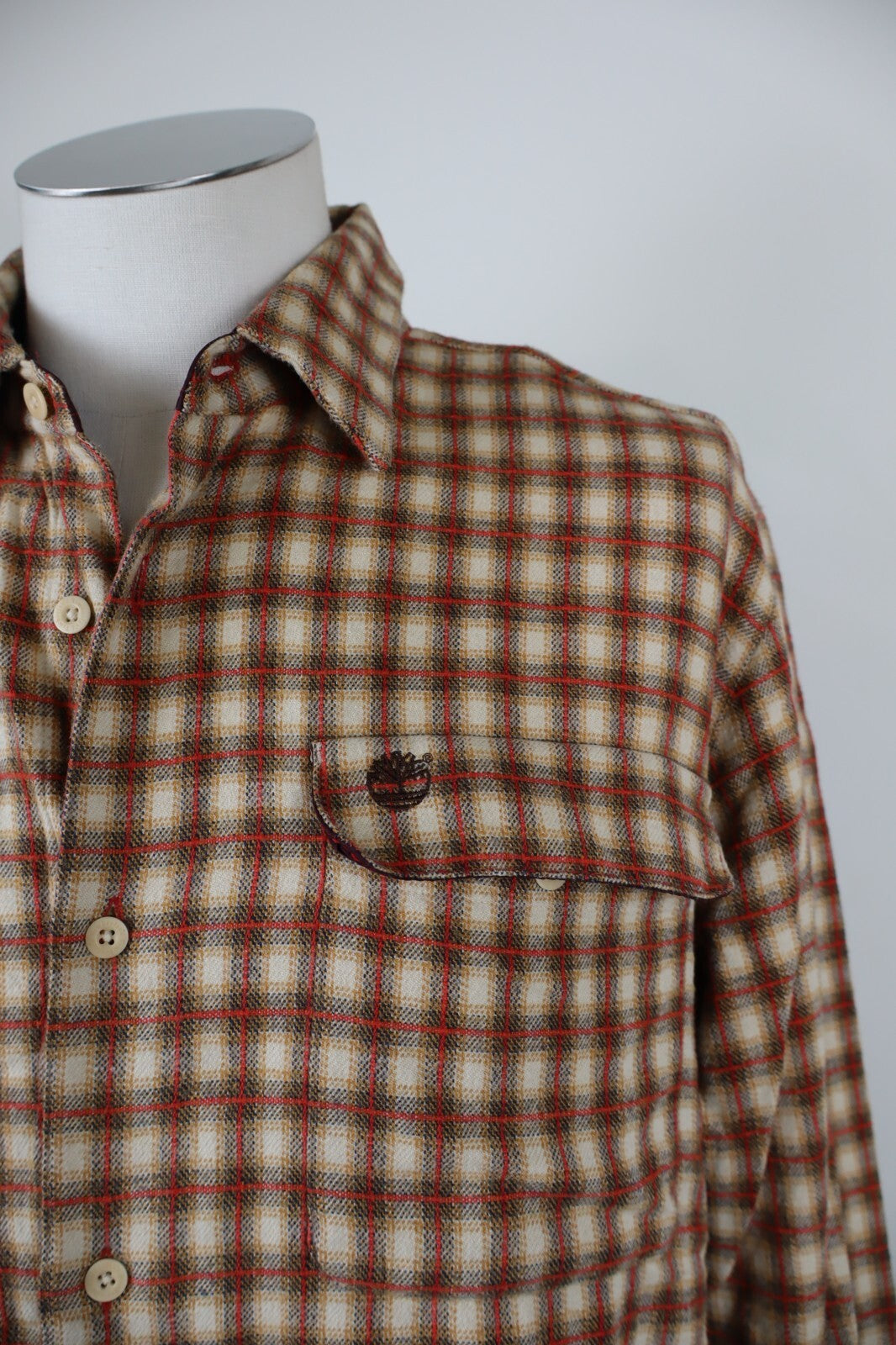 TIMBERLAND CAMICIA UOMO TG. L MAN CASUAL VINTAGE SHIRT COTONE COTTON LANA WOOL