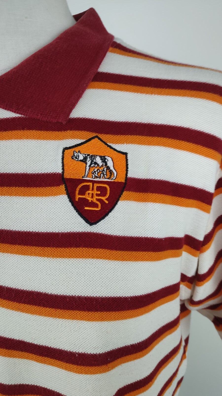 AS ROMA OFFICIAL T-SHIRT CALCIO MAGLIA POLO UOMO TG M MAN  SHIRT VINTAGE SPORT