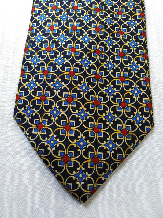 ENRICO COVERI VIALE MORIN 100% SILK TIE SETA CRAVATTA NECKTIE ITALY VINTAGE