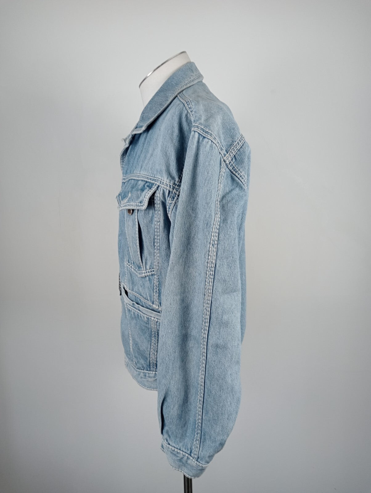 CASUCCI GIUBBINO JEANS COTONE DENIM UOMO Tg S MAN CASUAL VINTAGE JACKET