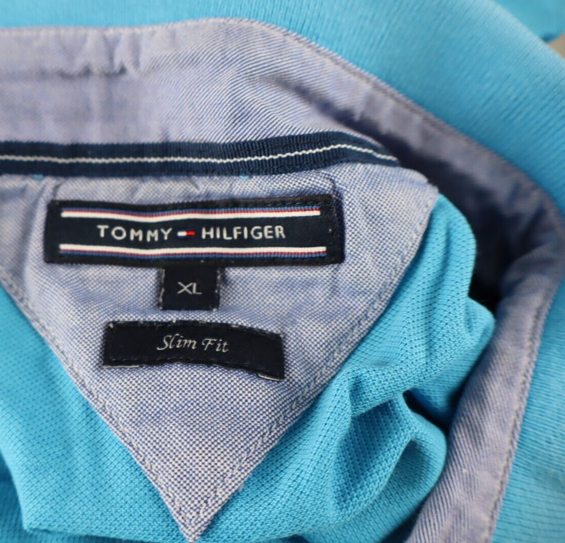 TOMMY HILFIGER POLO MAGLIA UOMO TG XL SLIM FIT MAN T-SHIRT CASUAL VINTAGE COTONE