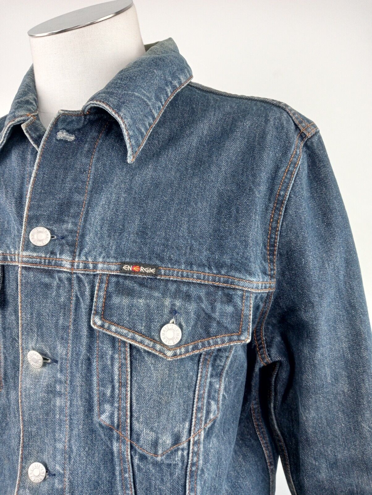 ENERGIE GIUBBINO JEANS DENIM GIACCA UOMO XL MAN CASUAL VINTAGE JACKET MADE ITALY