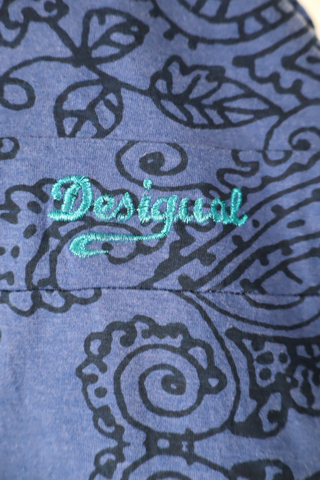 DESIGUAL VESTITO ABITO DONNA TG L WOMAN CASUAL VINTAGE DRESS COTONE