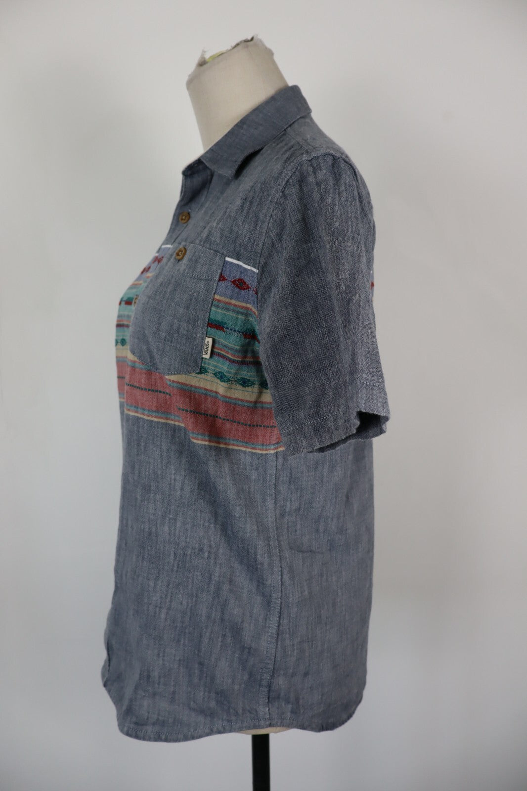 VANS CAMICIA DONNA TG. L WOMAN SHIRT CASUAL VINTAGE COTONE BOTTONI