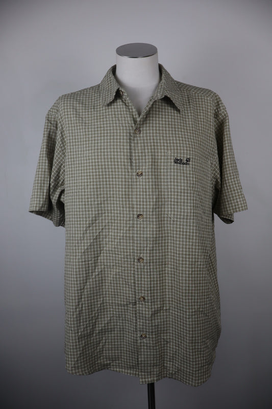 JACK WOLFSKIN CAMICIA UOMO MANICA CORTA TG 54 56 MAN SHIRT CASUAL VINTAGE LOGO