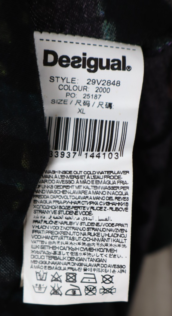 DESIGUAL  VESTITO ABITO DONNA TG.  XL SHORT WOMAN CASUAL VINTAGE DRESS