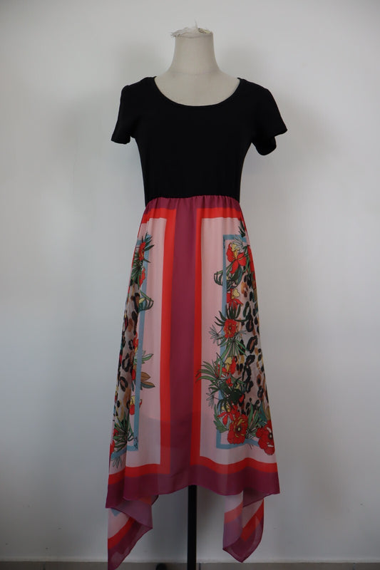 LIU JO VESTITO DONNA TG. 42 WOMAN CASUAL VINTAGE DRESS ABITO COTONE