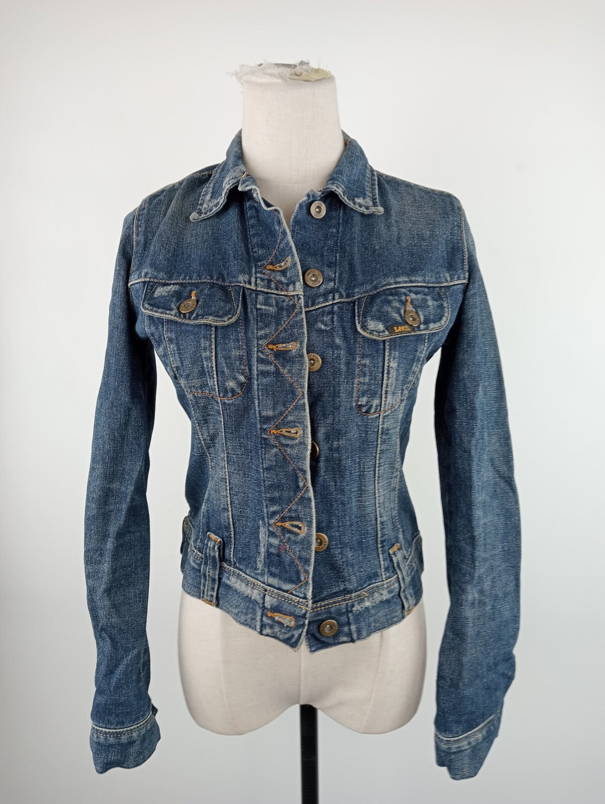 LEE JEANS GIUBBINO DONNA Tg. XS WOMAN CASUAL JACKET COTONE DENIM ITALY