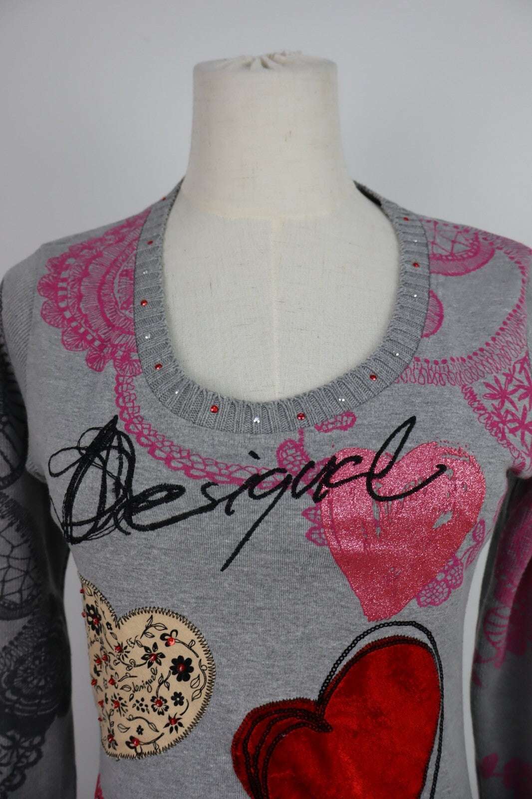 DESIGUAL MAGLIONE MAGLIA DONNA TG S WOMAN SWEATER VINTAGE CASUAL COTONE