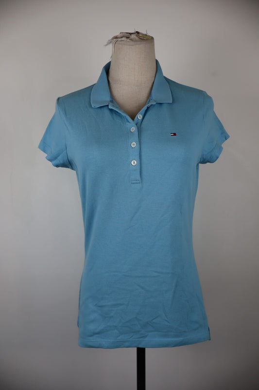 TOMMY HILFIGER POLO T-SHIRT DONNA COTONE TG. M WOMAN SHIRT CASUAL VINTAGE COTTON