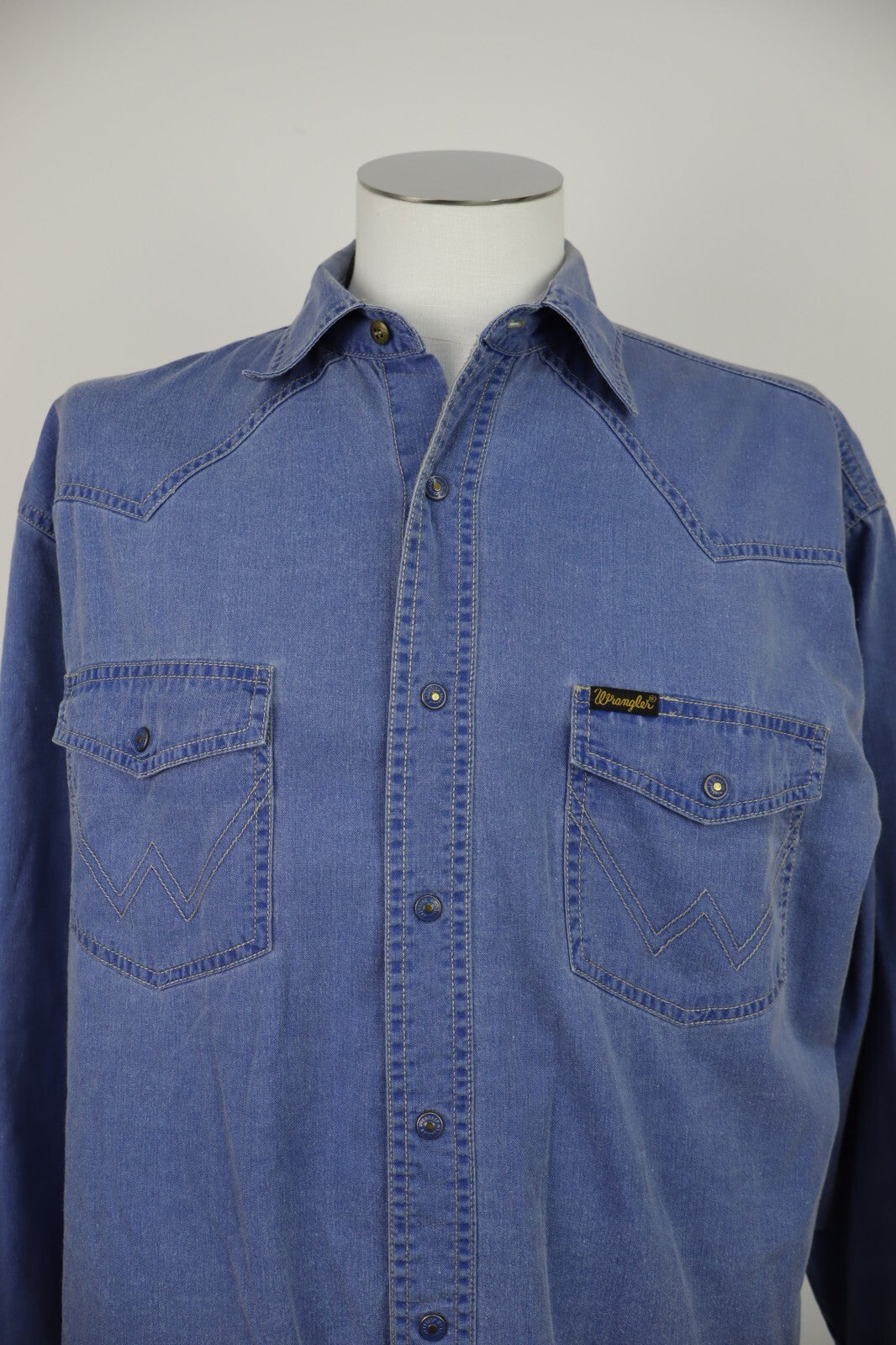 WRANGLER CAMICIA UOMO COTONE DENIM TG. L MAN CASUAL VINTAGE SHIRT ITALY