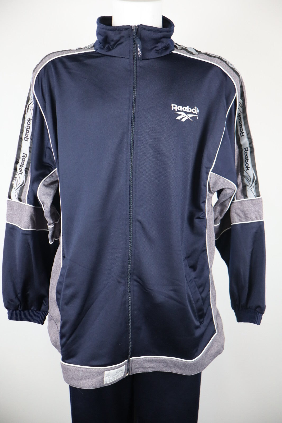 REEBOK TUTA COMPLETA DUE PEZZI Tg. 4 TRACKSUIT JACKET PANTS UOMO SPORT