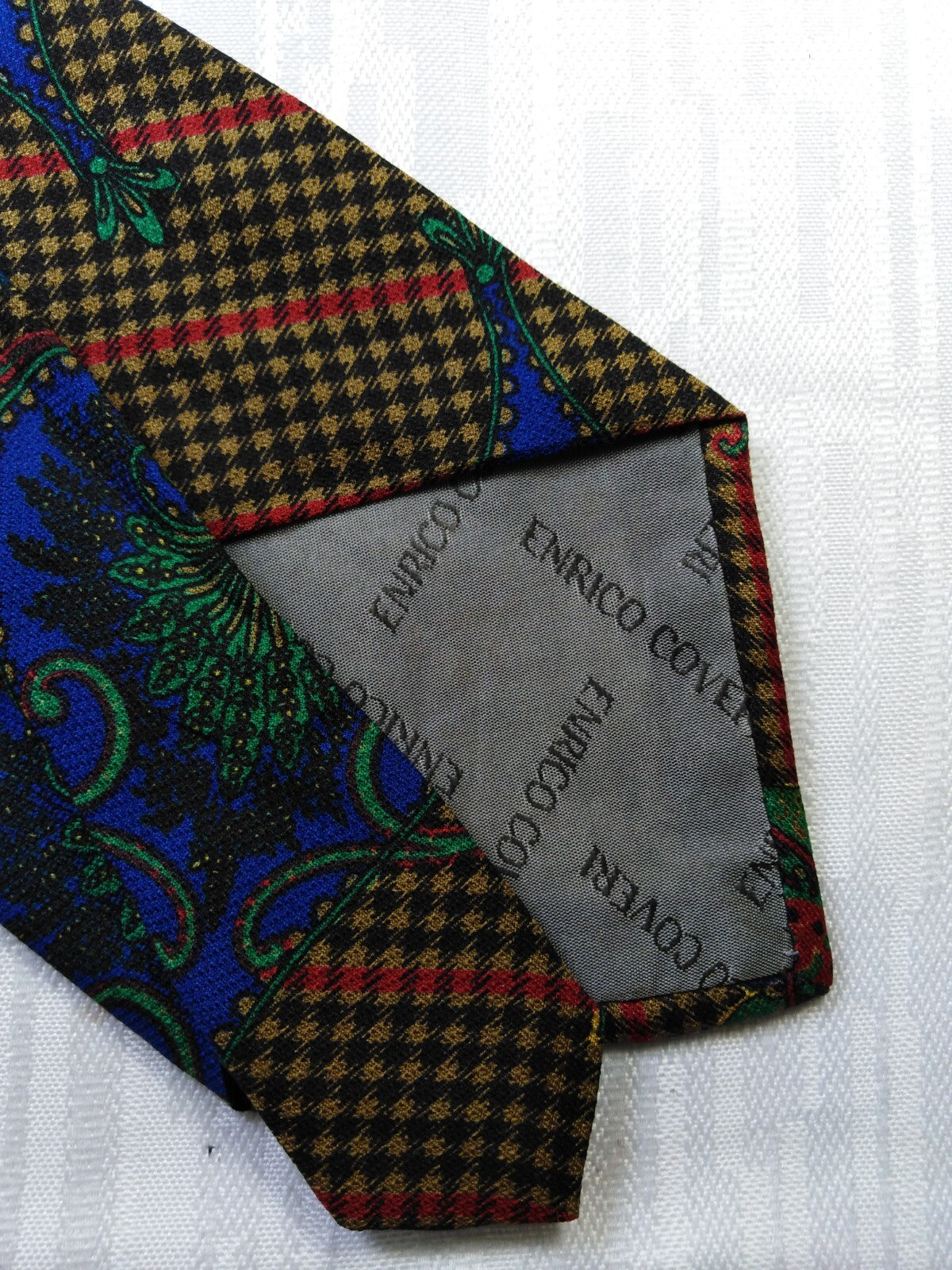 ENRICO COVERI 100% SILK TIE SETA CRAVATTA NECKTIE MADE IN ITALY CLASSIC