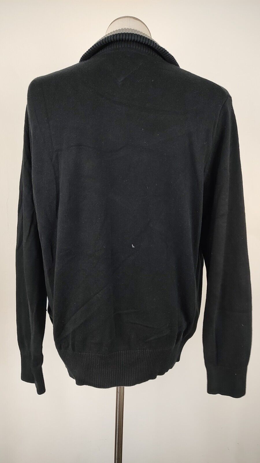 TOMMY HILFIGER MAGLIONE CON ZIP COTONE VINTAGE UOMO Tg. L MAN SWEATER CASUAL