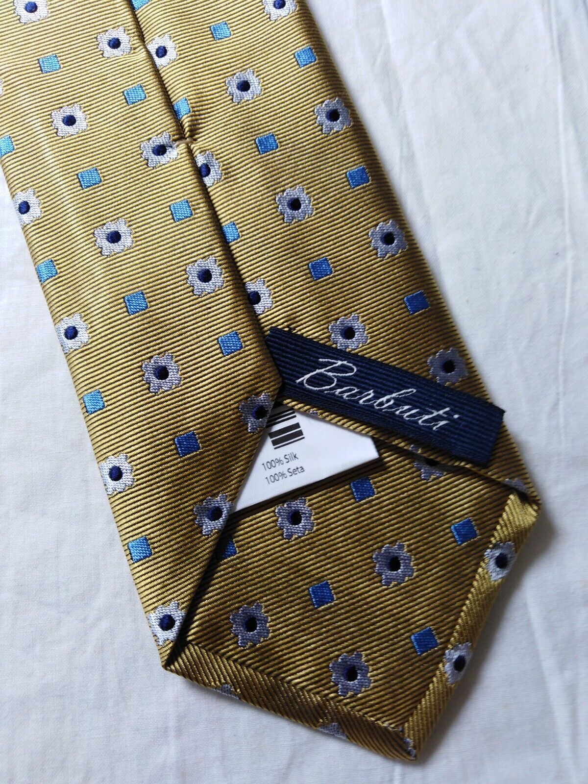 BARBUTI 100%  SILK TIE SETA CRAVATTA SELF TIPPED NECKTIE MADE ITALY