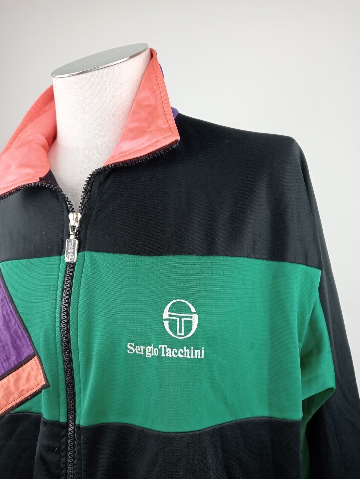 SERGIO TACCHINI TENNIS FELPA MAGLIA ZIP UOMO 48 MAN SHIRT SPORT VINTAGE JACKET