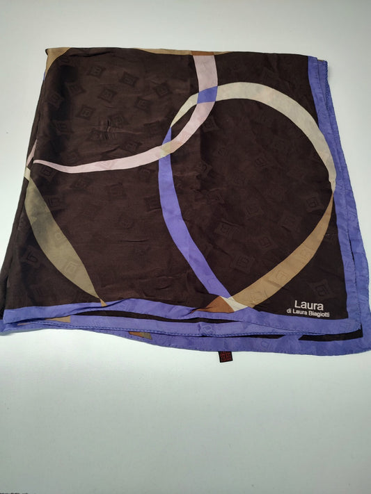 LAURA BIAGIOTTI FOULARD 100% SILK SETA SCARVES SCARF SQUARE MADE ITALY