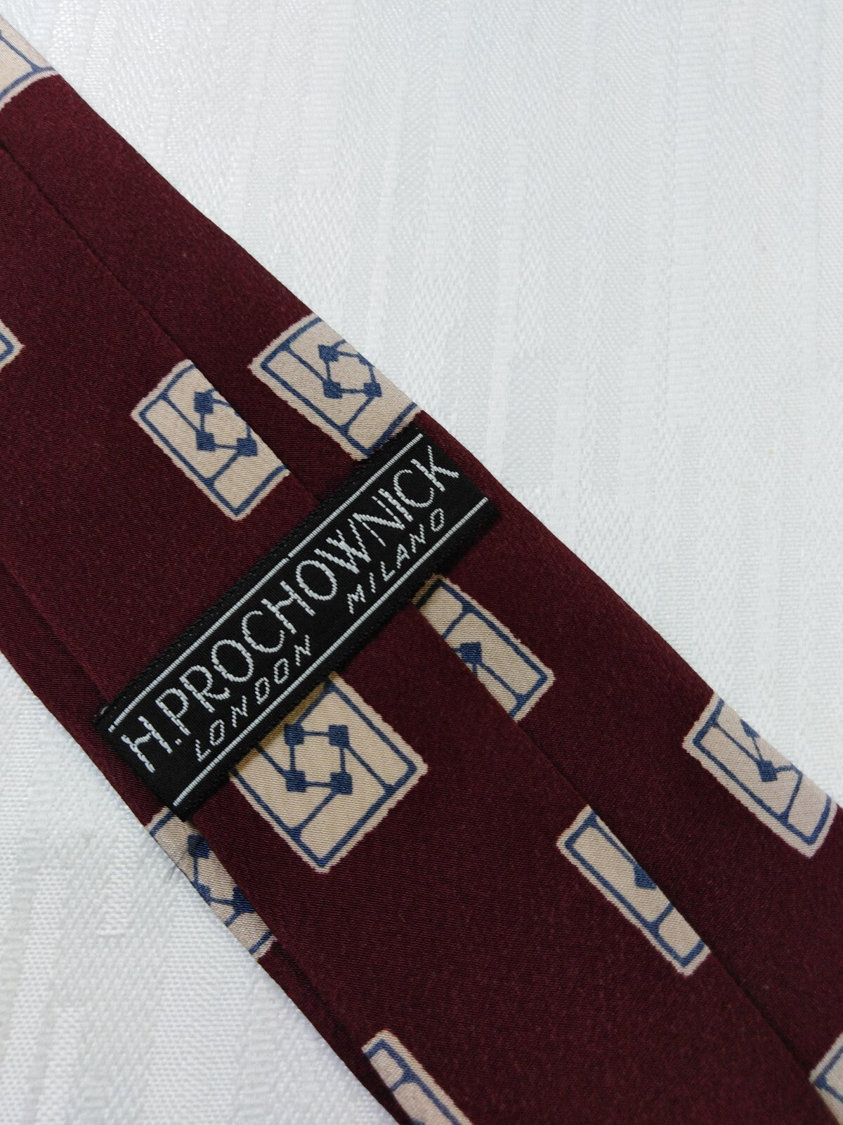 PROCHOWNICK 100% SILK TIE SETA CRAVATTA NECKTIE MADE IN ITALIA CLASSIC