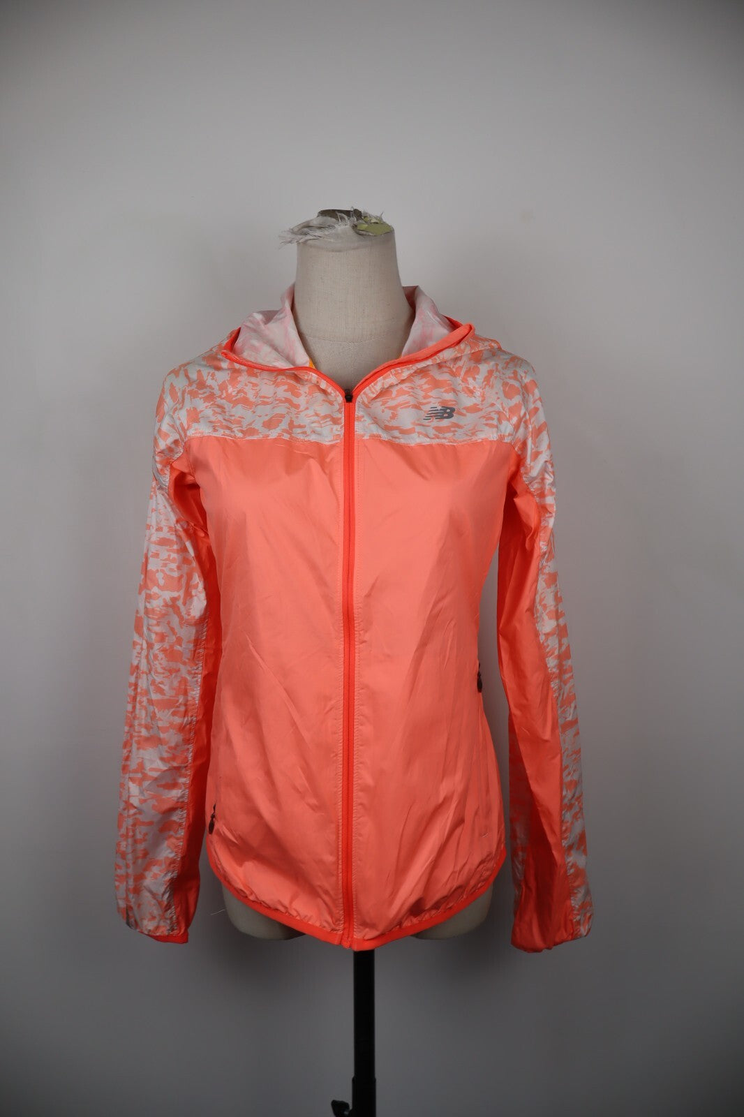 NEW BALANCE GIACCA CON ZIP IMPERMEABILE DONNA Tg XS WOMAN CASUAL VINTAGE SPORT
