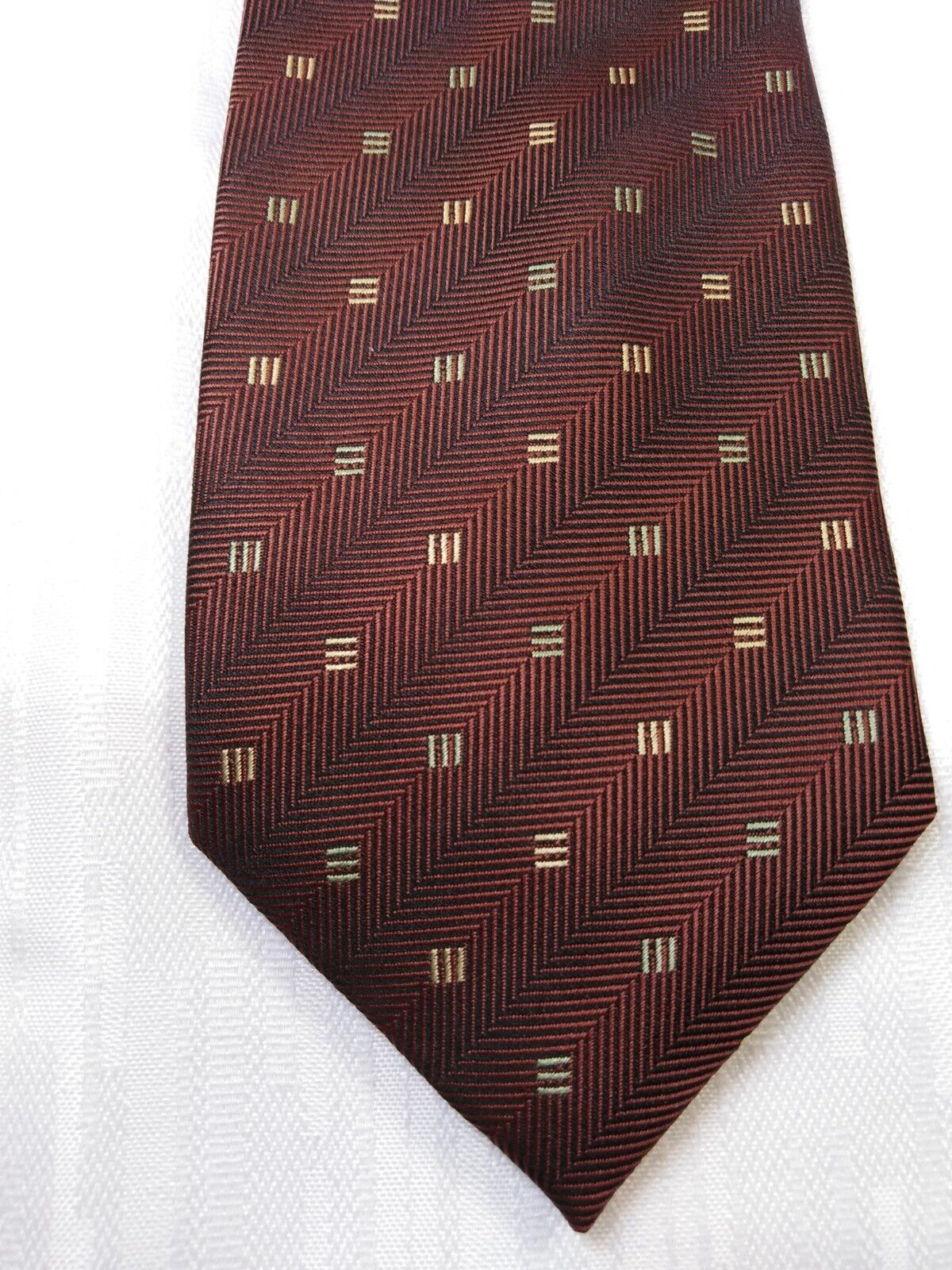 REGINA SCHRECKER 100% SILK TIE SETA CRAVATTA NECKTIE ITALY VINTAGE SELF TIPPED