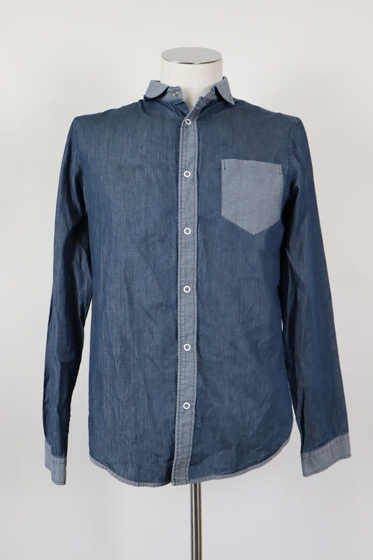 ARMANI JEANS CAMICIA UOMO COTONE TG. S MAN CASUAL VINTAGE COTTON SHIRT