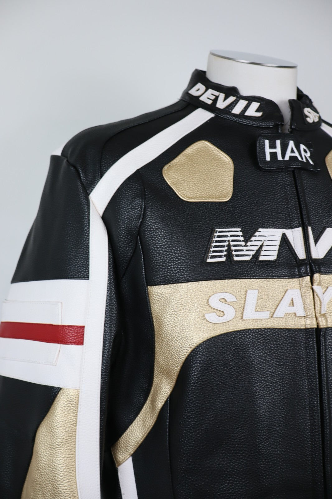 DEVIL SLAYER MVP GIUBBINO MOTO ECOPELLE UOMO TG XXL MEN JACKET SPORT