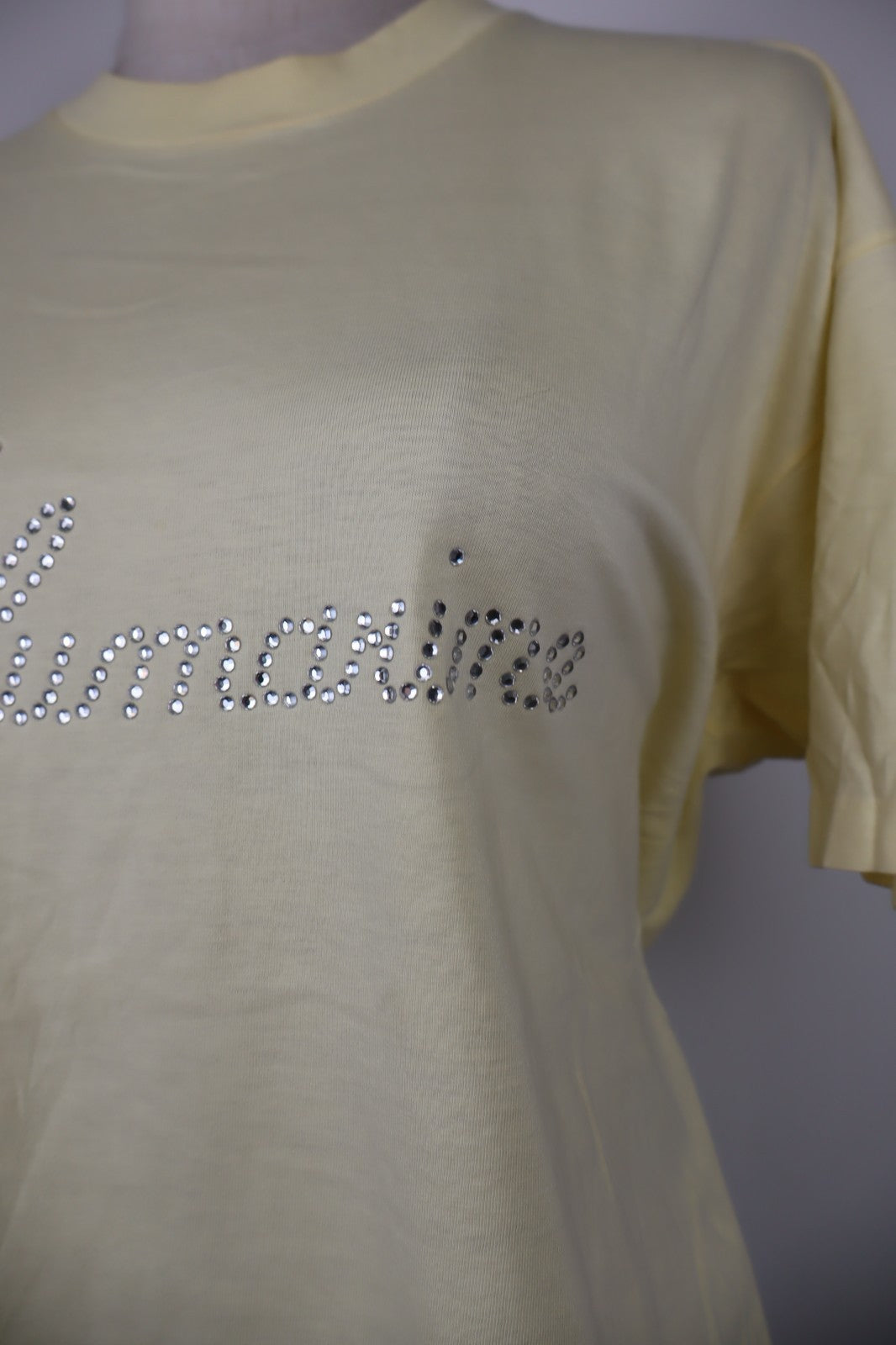 BLUMARINE MAGLIA DONNA TG. XL WOMAN CASUAL VINTAGE T- SHIRT COTONE STRASS LOGO