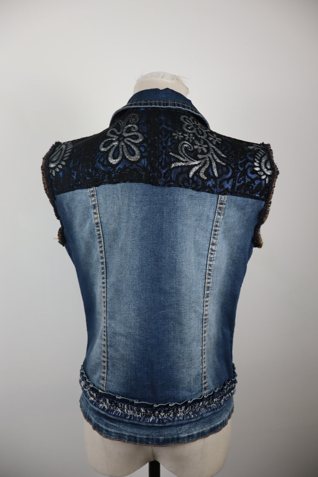 DESIGUAL JEANS GIUBBINO SMANICATO DONNA 38 WOMAN CASUAL JACKET COTONE DENIM