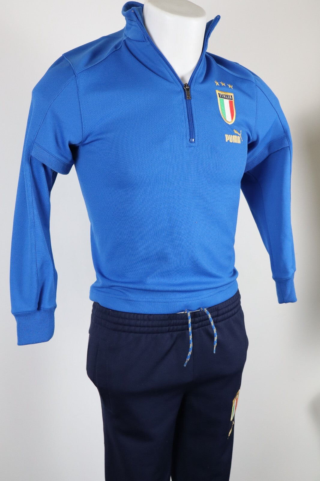 PUMA ITALIA TUTA COMPLETA CALCIO RAGAZZO Tg L TRACKSUIT SPORT VINTAGE
