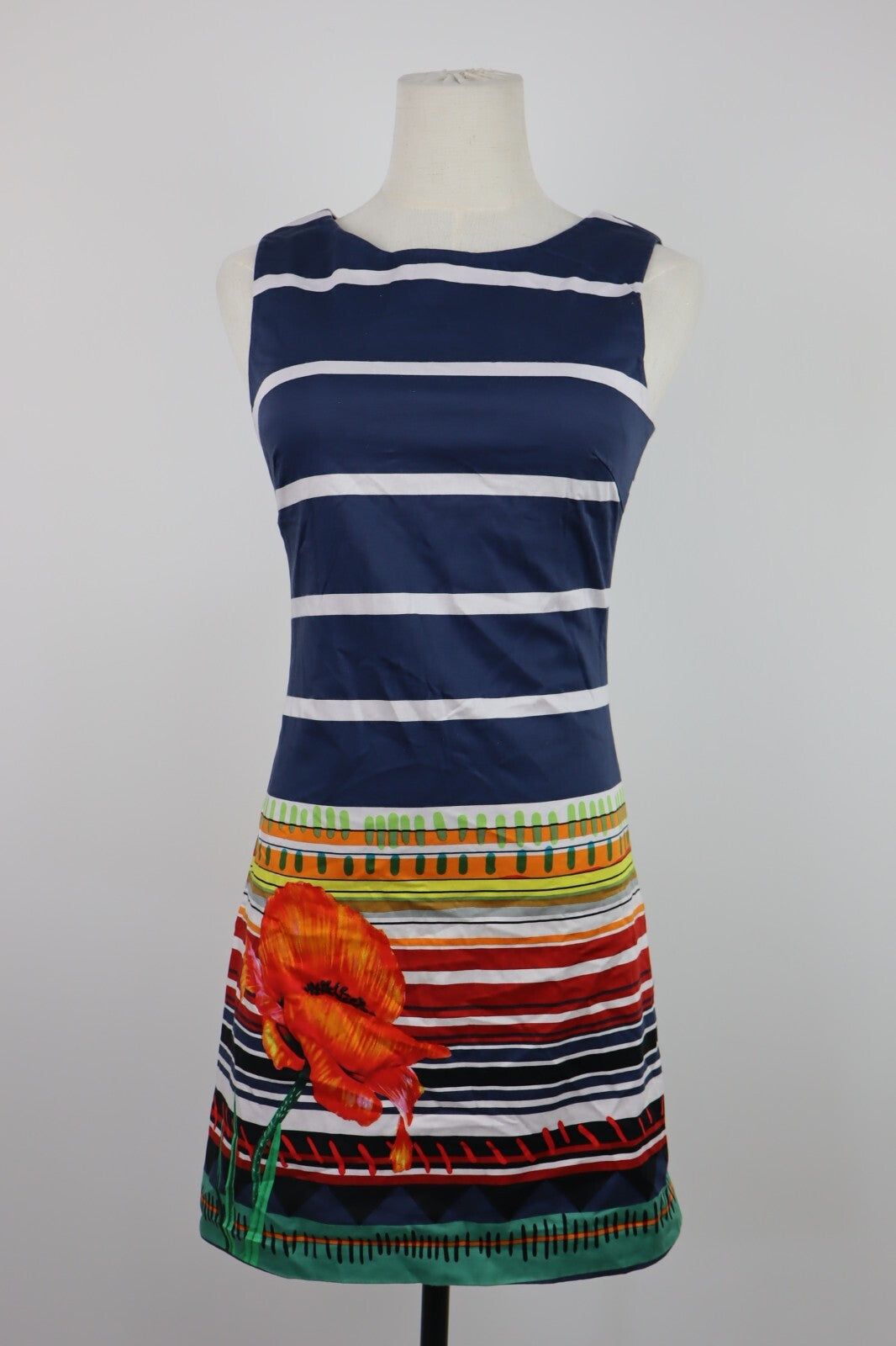 DESIGUAL VESTITO DONNA TG. 34 WOMAN CASUAL VINTAGE DRESS ABITO